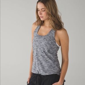 Gray racer back tank.